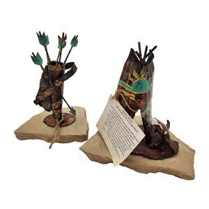 Pair of Vintage Kenneth Doherty Native American Sculptures